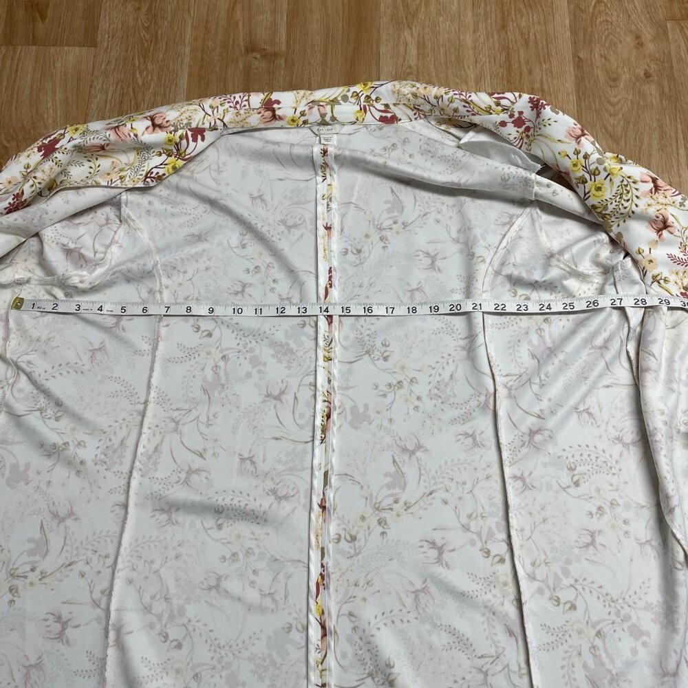 CATO EST 1946 BLAZER PASTEL FLORAL COLORFUL ARTSY SIZE 26/28W STRETCH OPEN FRONT - Picture 9 of 11